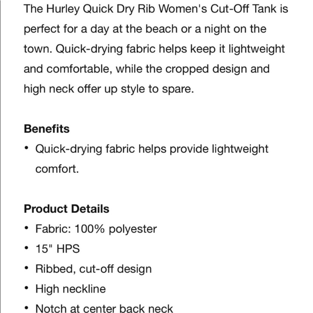 SOLD Hurley crop workout shirt - Picture 3 of 7